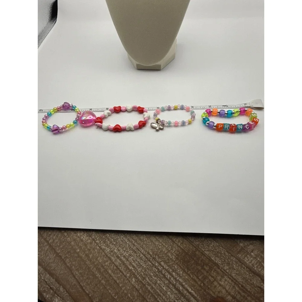 Kids Costume Jewelry Lot Princess Letter Heart Butterfly Music Note Necklace 5pc